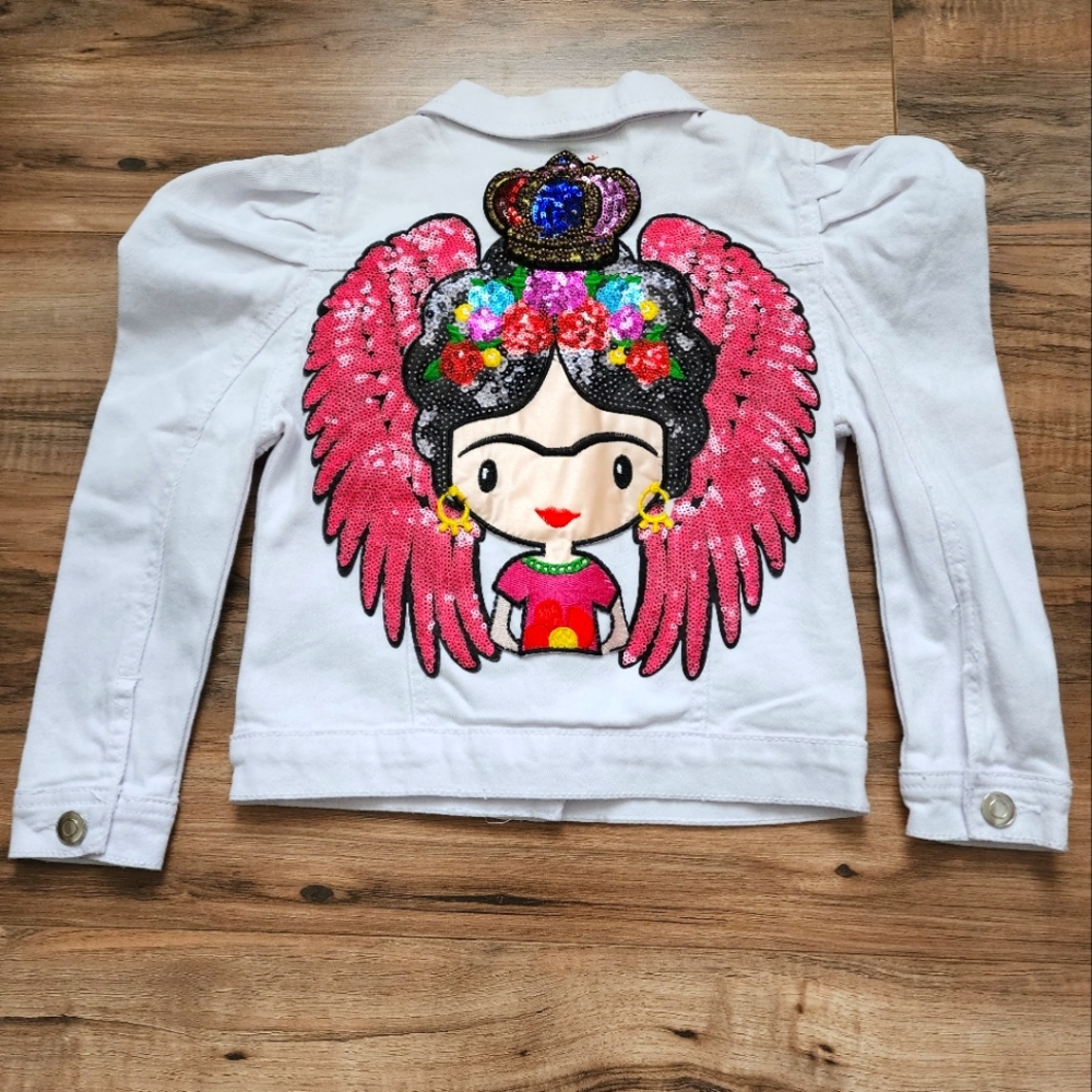 White denim jacket girls